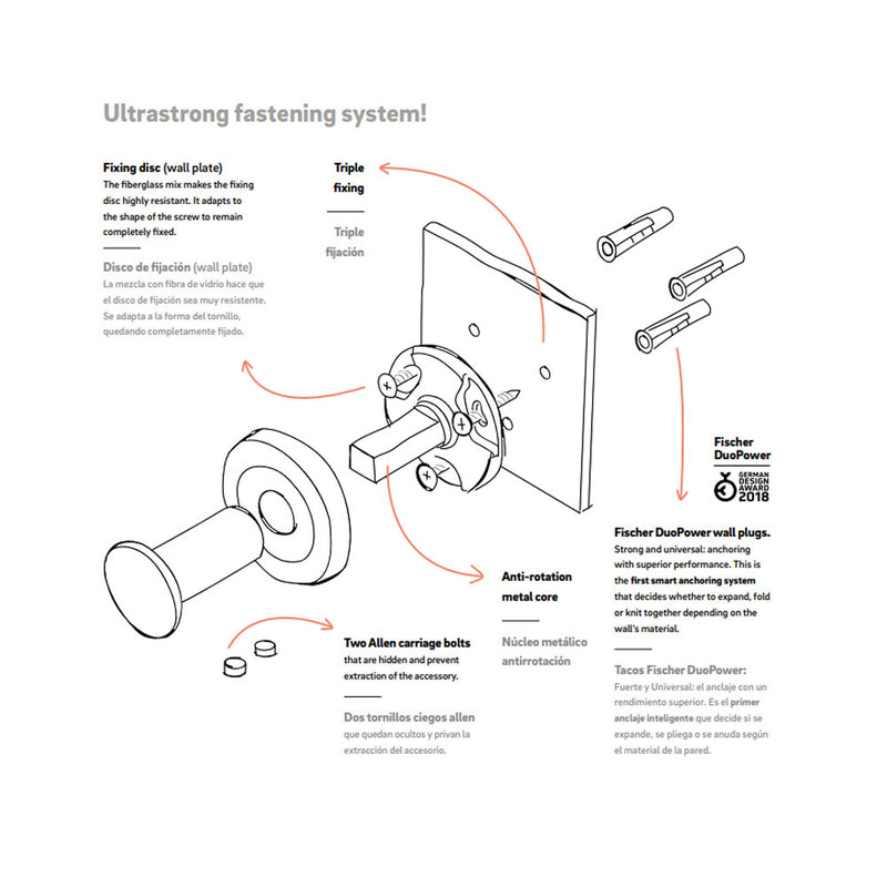 Appendino a muro in ottone cromato della collezione 'Architect s+' by Cosmic cm 5,5x6x5,5 by CeramicStore | Lo specialista del tuo bagno