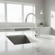 Miscelatore cucina in ottone cromato con canna snodata bianca Keller Taps by CeramicStore | Lo specialista del tuo bagno