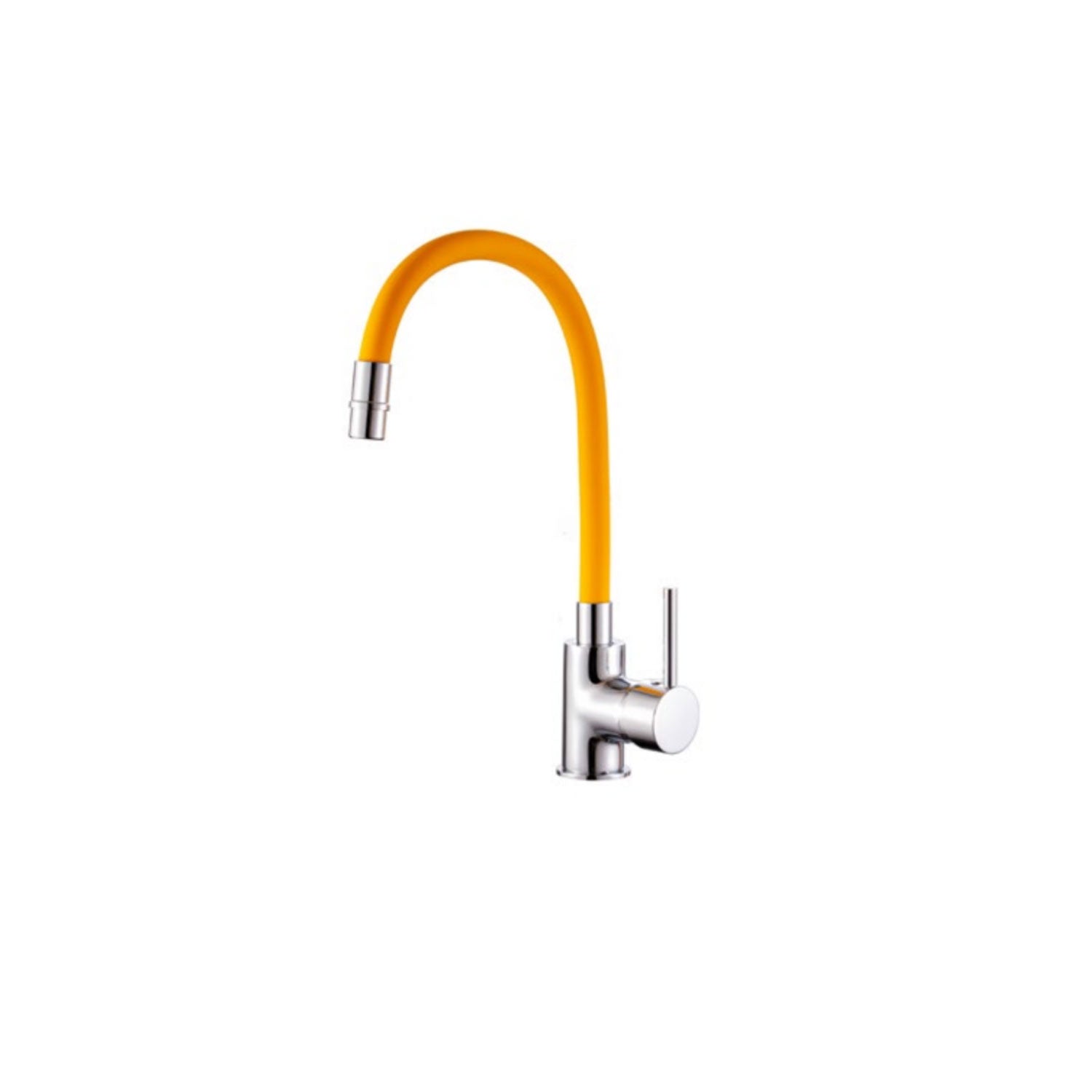 Miscelatore cucina in ottone cromato con canna snodata gialla Keller taps by CeramicStore | Lo specialista del tuo bagno