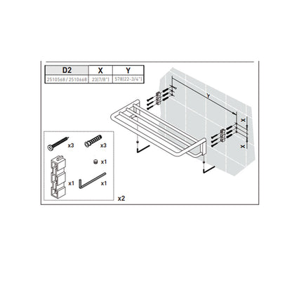 Mensola porta asciugamani sospeso in ottone della collezione 'Black & White' by Cosmic - Bianco satinato 60x25x11 cm by CeramicStore | Lo specialista del tuo bagno
