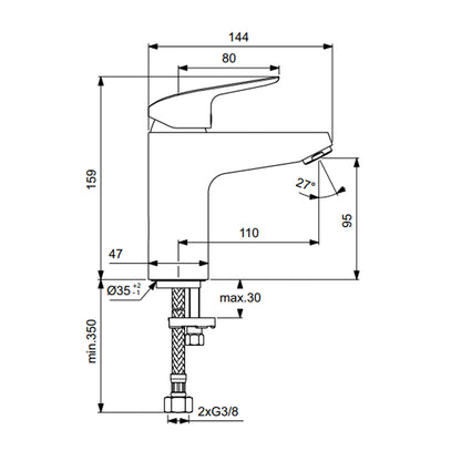 Miscelatore lavabo senza piletta di scarico modello Ceraflex Ideal Standard by CeramicStore | Lo specialista del tuo bagno
