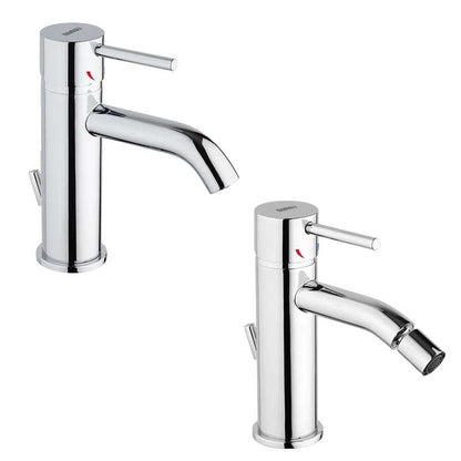 Set di Rubinetti Lavabo e Bidet con scarico in ottone Cromo collezione Pico di Mamoli Rubinetterie by CeramicStore | Lo specialista del tuo bagno