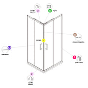 Angolo per box doccia DocciaGo Space - Nero Opaco by CeramicStore | Lo specialista del tuo bagno