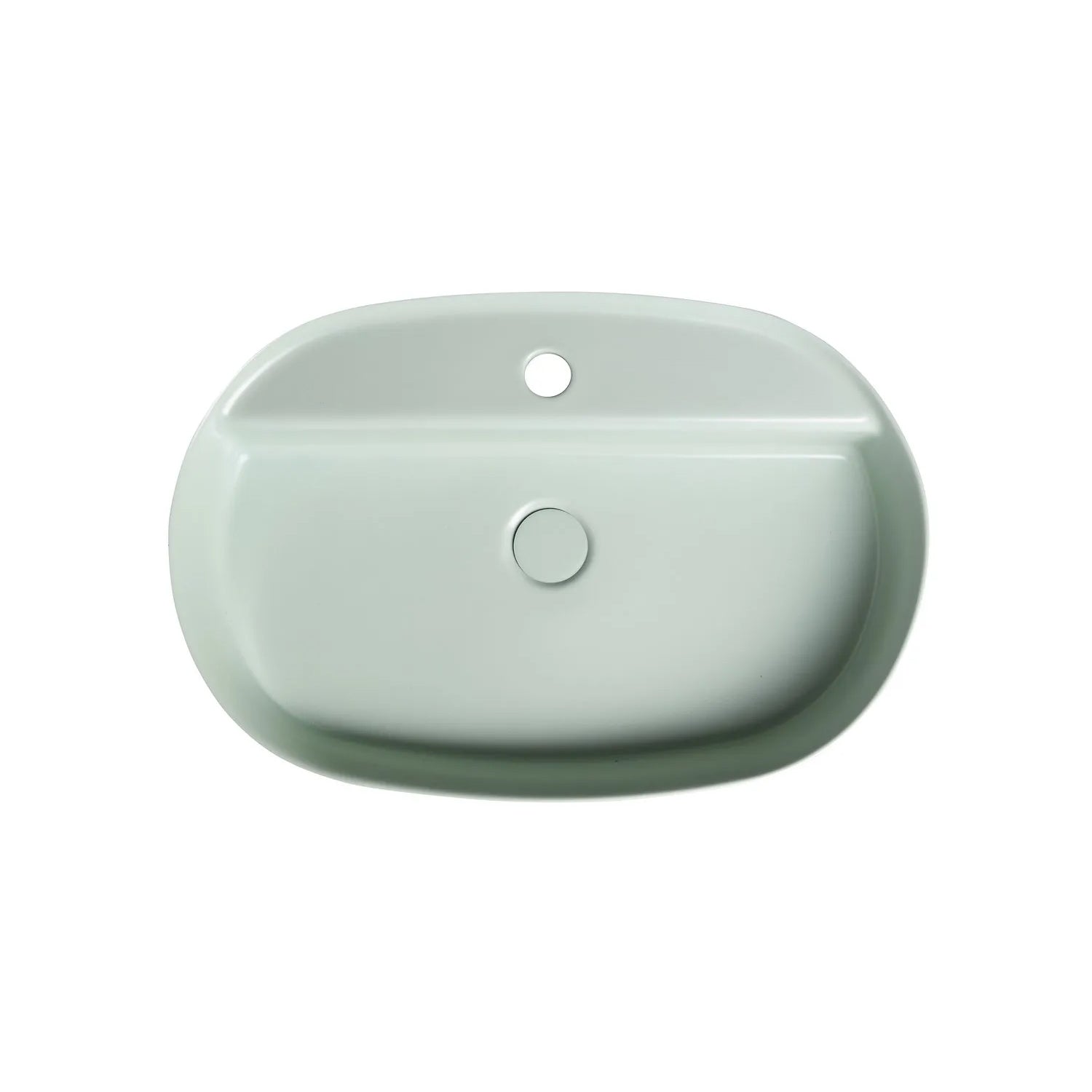 Lavabo d'appoggio ovale con foro BathCore serie Infinity 60x40 color Menta Opaco