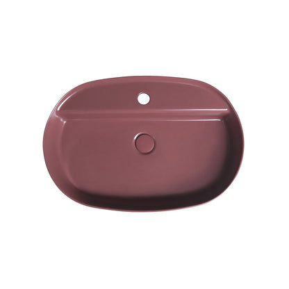 Lavabo d'appoggio ovale con foro BathCore serie Infinity 60x40 color Bordeaux