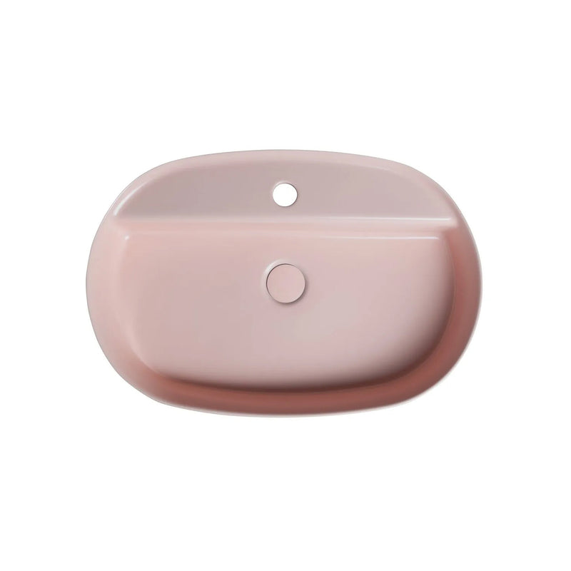 Lavabo d'appoggio ovale con foro BathCore serie Infinity 60x40 color Salmone Opaco by CeramicStore | Lo specialista del tuo bagno