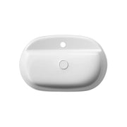 Lavabo d'appoggio ovale con foro BathCore serie Infinity 60x40 color Bianco Opaco