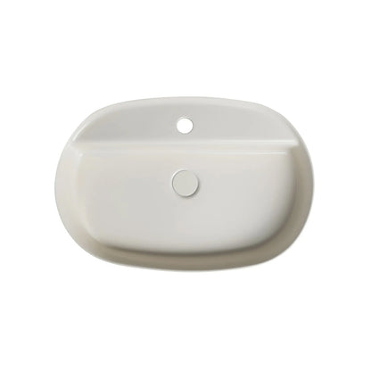 Lavabo d'appoggio ovale con foro BathCore serie Infinity 60x40 color Avorio Opaco