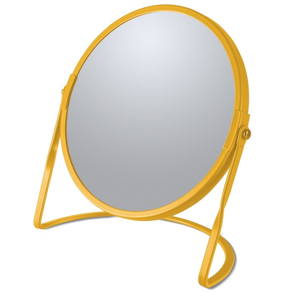Specchio ingranditore da tavolo su base in acciaio modello Akira colore zafferano opaco - Versione outlet by CeramicStore | Lo specialista del tuo bagno