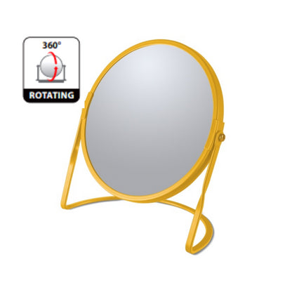 Specchio ingranditore da tavolo su base in acciaio modello Akira colore zafferano opaco - Versione outlet by CeramicStore | Lo specialista del tuo bagno