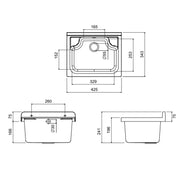 Lavatoio per interni ed esterni in pvc un'anta 42,5x34,5 cm by CeramicStore | Lo specialista del tuo bagno