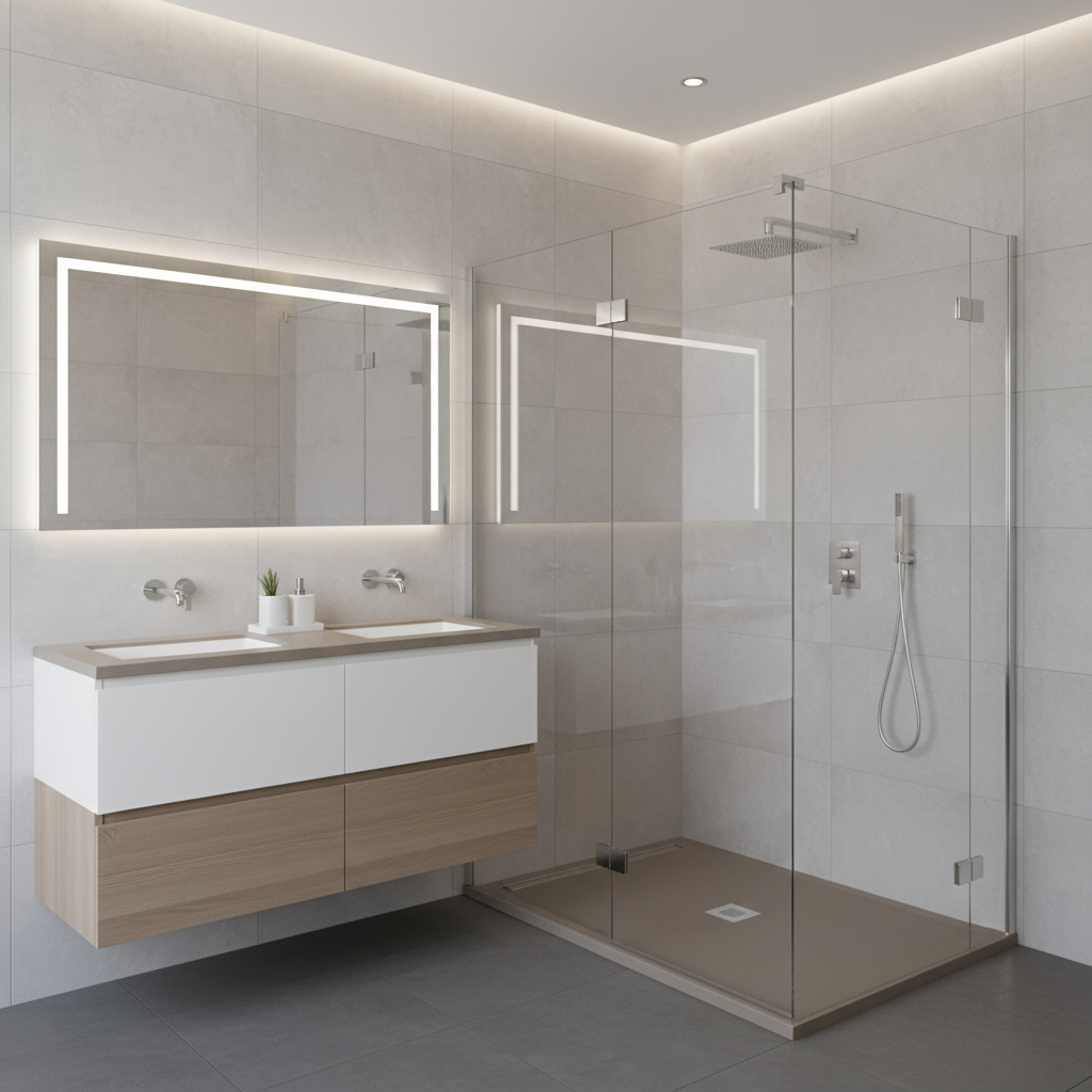 Piatto doccia in mineralmarmo modello Estasi 90x90 cm tortora