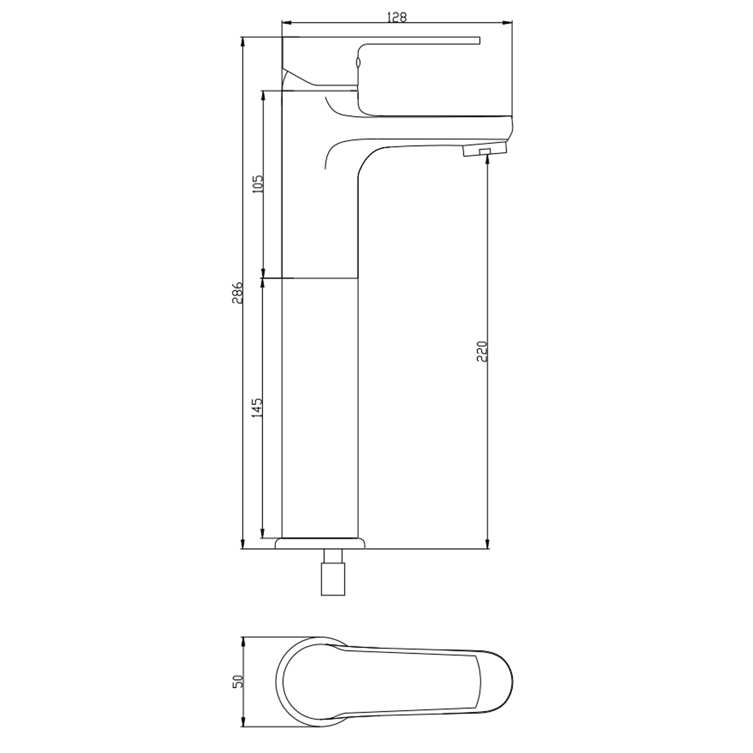 Miscelatore monocomando lavabo alto RubiFlux serie Margaret - Cromo