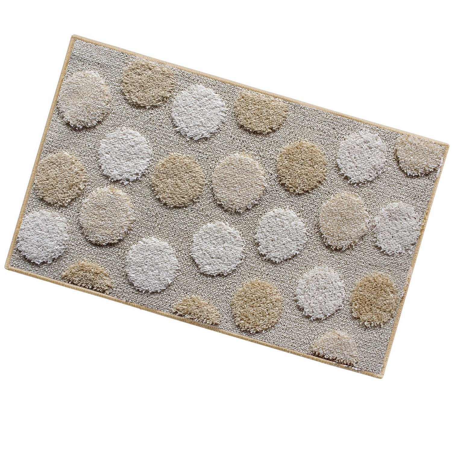 Tappeto bagno con fantasia a pois e retro antiscivolo cm 50x80 Beige by CeramicStore | Lo specialista del tuo bagno