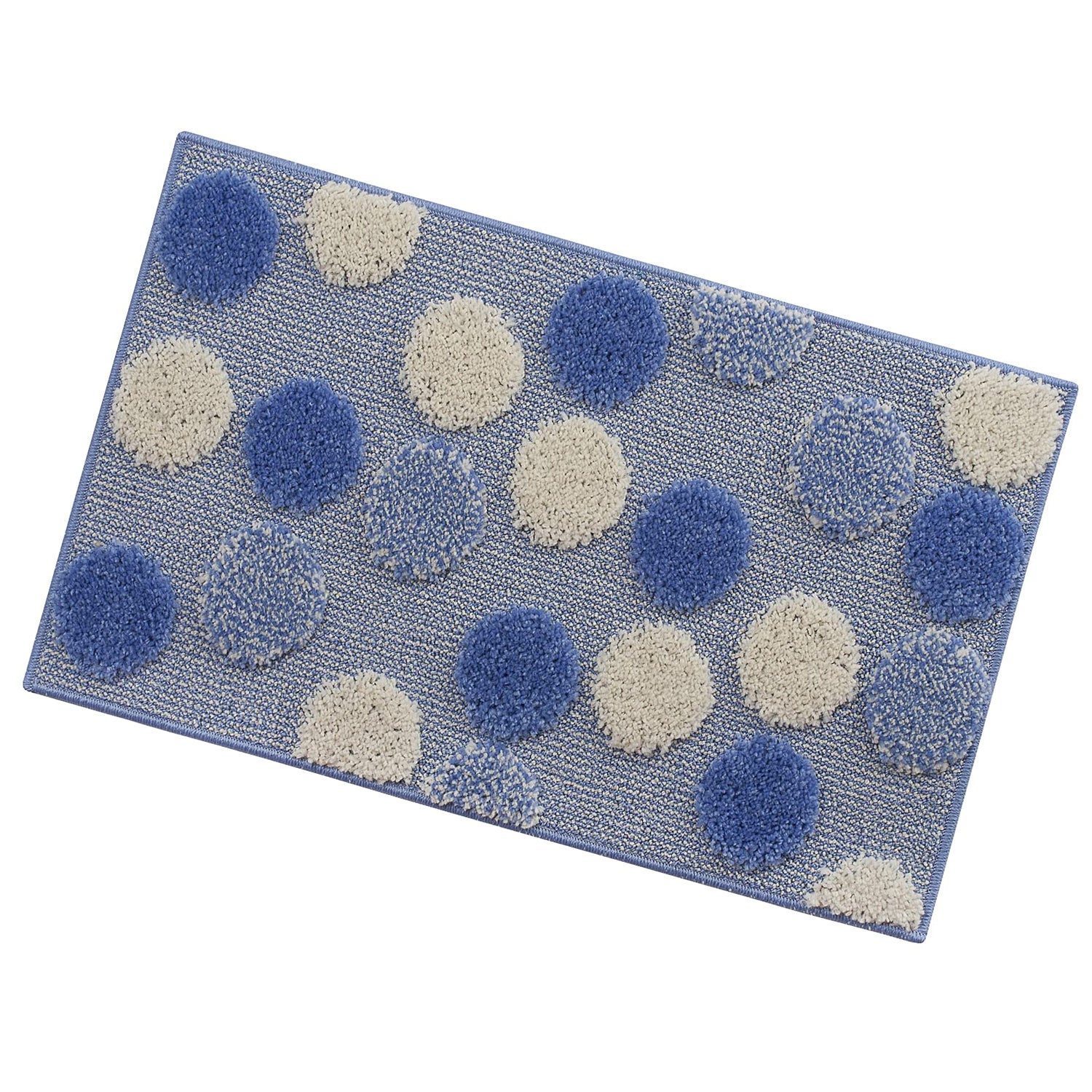 Tappeto bagno con fantasia a pois e retro antiscivolo cm 50x80 Blu by CeramicStore | Lo specialista del tuo bagno