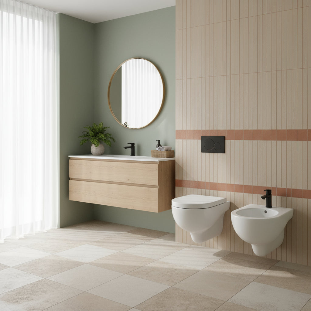 Sanitari sospesi Ceramica Azzurra serie Nuvola con sedile soft-close 46x35x24