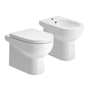 Sanitari Filomuro con scarico traslato Ceramica Azzurra Nuvola con sedile soft-close 55x35xH48 cm