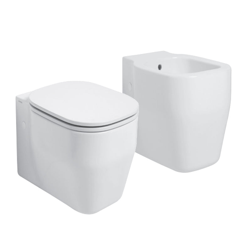 Sanitari Filoparete di Ceramica Azzurra modello Glaze con Copriwater Soft Close