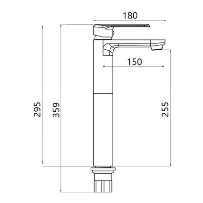Composizione di miscelatori per lavabo alto, bidet e doccia 2 vie quadro Hopper in ottone cromato by CeramicStore | Lo specialista del tuo bagno