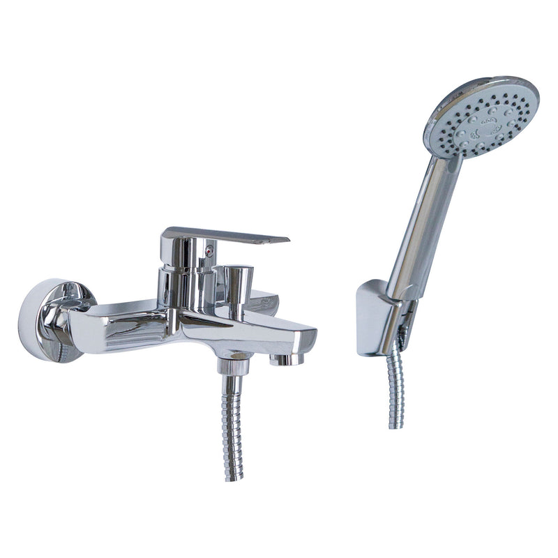 Composizione di miscelatori per lavabo alto, bidet e vasca Hopper in ottone cromato by CeramicStore | Lo specialista del tuo bagno