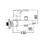 Composizione di miscelatori per lavabo alto, bidet e vasca Hopper in ottone cromato by CeramicStore | Lo specialista del tuo bagno
