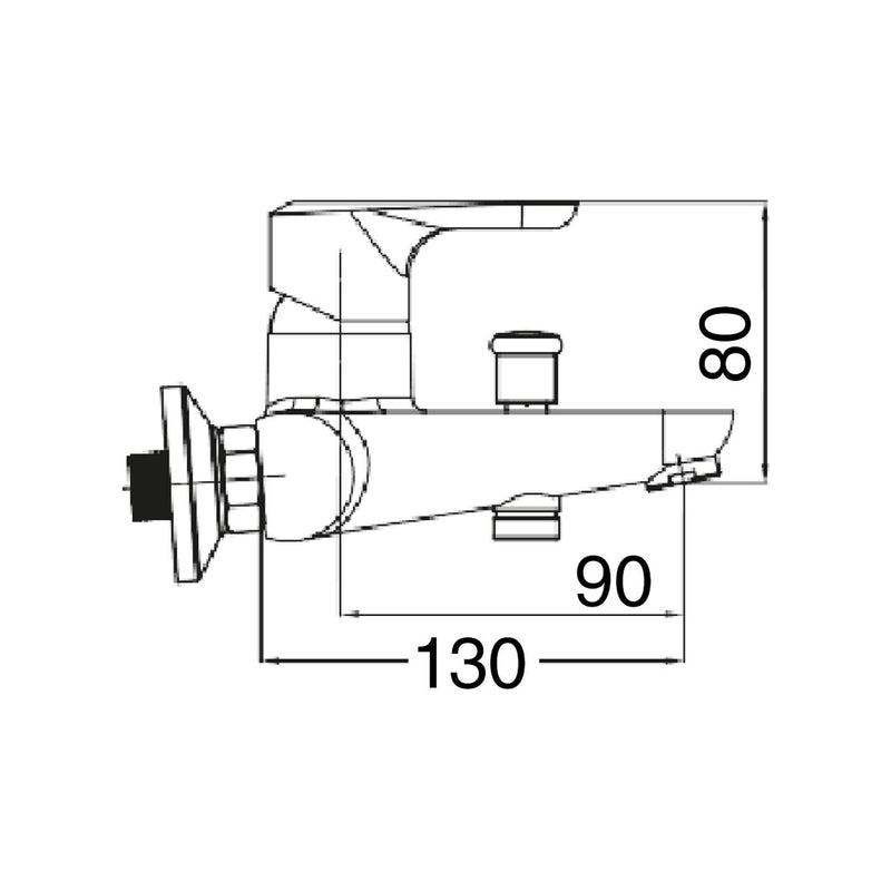 Composizione di miscelatori per lavabo alto, bidet e vasca Hopper in ottone cromato by CeramicStore | Lo specialista del tuo bagno