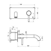 Composizione di miscelatori per lavabo incasso easy box , bidet e doccia una via Hopper in ottone cromato by CeramicStore | Lo specialista del tuo bagno