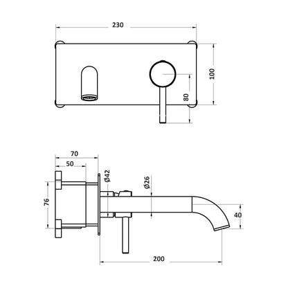Composizione di miscelatori per lavabo incasso easy box, bidet e doccia 2 vie Hopper in ottone cromato by CeramicStore | Lo specialista del tuo bagno