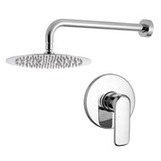 Kit doccia con incasso a una via e soffione tondo 300mm in ottone cromato Hopper by CeramicStore | Lo specialista del tuo bagno