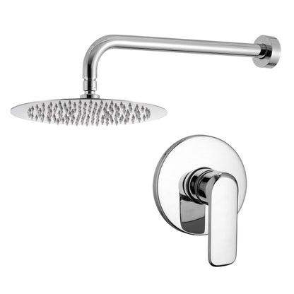 Kit doccia con incasso a una via e soffione tondo 300mm in ottone cromato Hopper by CeramicStore | Lo specialista del tuo bagno