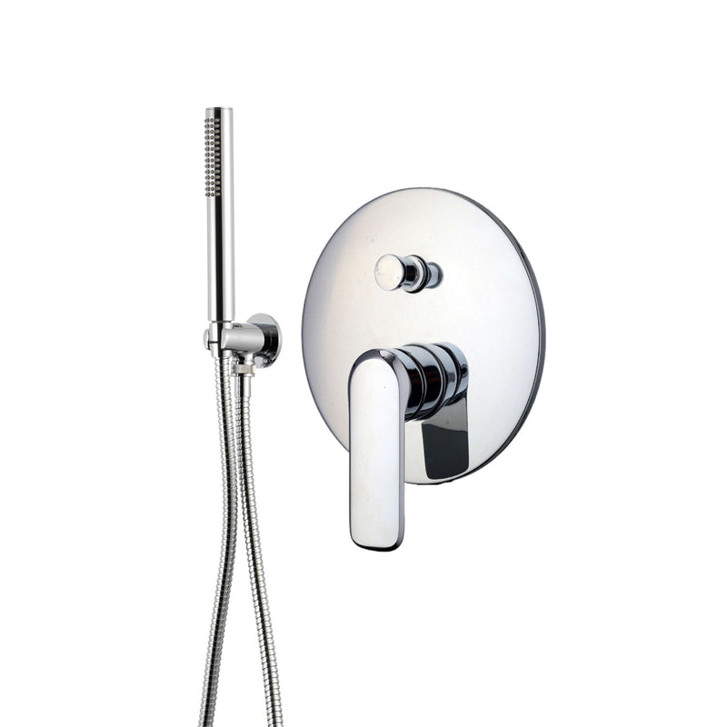 Kit doccia con incasso a due vie e soffione tondo 250mm in ottone cromato Hopper by CeramicStore | Lo specialista del tuo bagno