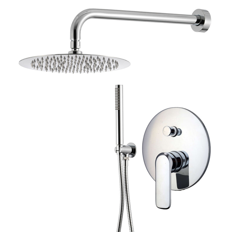 Kit doccia con incasso a due vie e soffione tondo 300mm in ottone cromato Hopper by CeramicStore | Lo specialista del tuo bagno