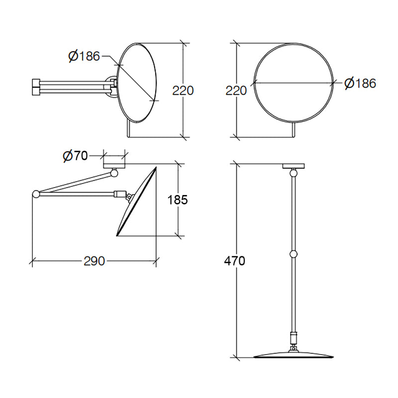Specchio ingranditore 3x da parete Lineabeta Mevedo by CeramicStore | Lo specialista del tuo bagno