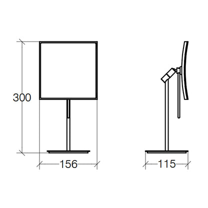 Specchio ingranditore quadrato da appoggio Lineabeta Mevedo con snodo per rotazione 3x by CeramicStore | Lo specialista del tuo bagno
