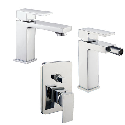 Set di miscelatori lavabo+bidet+doccia modello Eco 2.0 in ottone cromato by CeramicStore | Lo specialista del tuo bagno