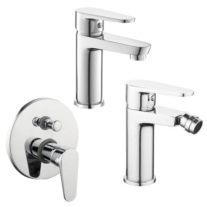 Set di miscelatori lavabo+bidet+doccia modello Rose 2.0 in ottone cromato by CeramicStore | Lo specialista del tuo bagno
