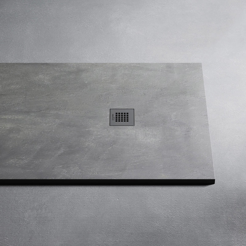 Piatto Doccia 61X100 effetto Ardesia realizzato in marmo resina Relax Design Rocky - Cemento by CeramicStore | Lo specialista del tuo bagno