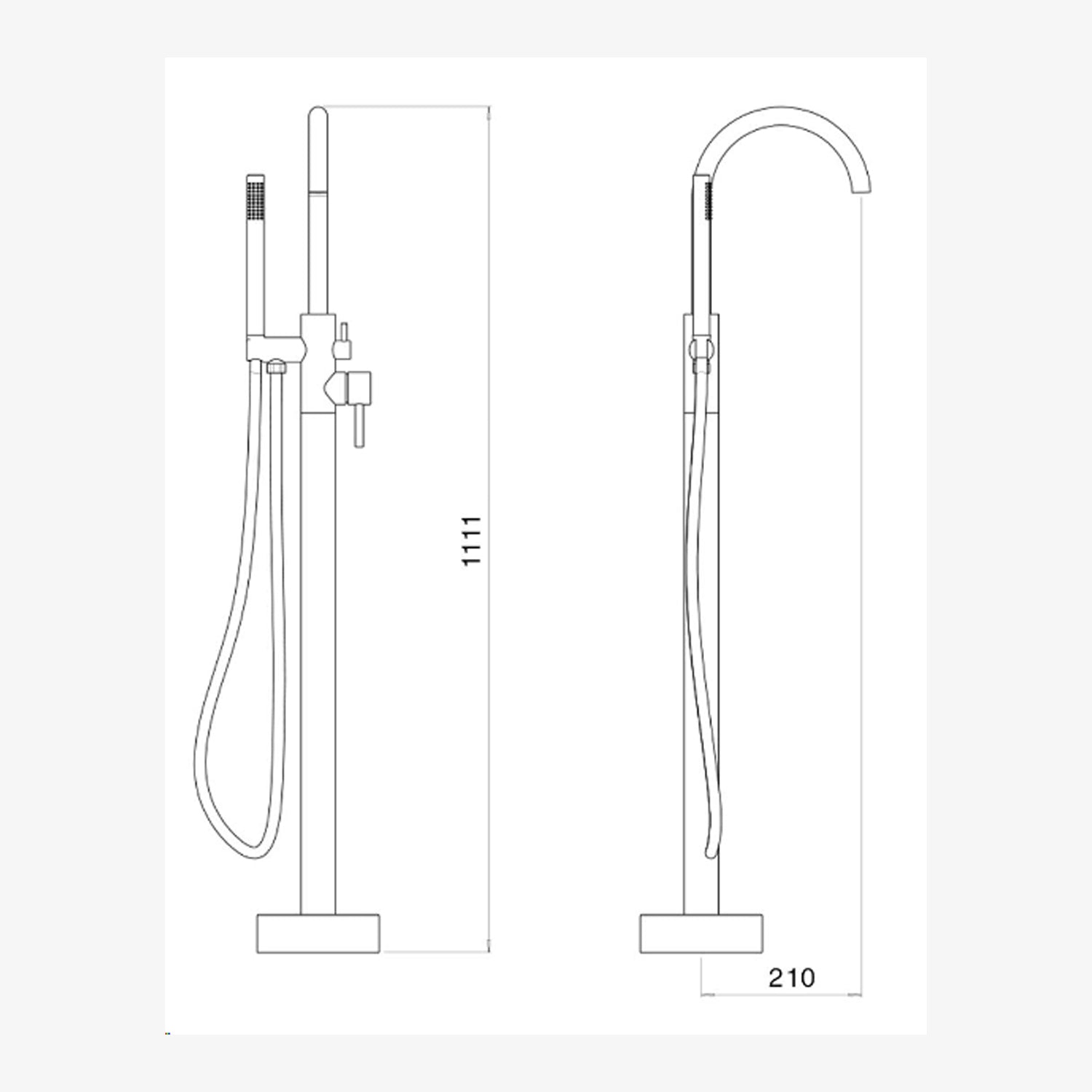 Colonna vasca a pavimento nero con miscelatore doccia STAR by CeramicStore | Lo specialista del tuo bagno