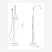 Colonna vasca a pavimento nero con miscelatore doccia STAR by CeramicStore | Lo specialista del tuo bagno