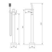 Colonna vasca a pavimento nero con miscelatore doccia Trendy by CeramicStore | Lo specialista del tuo bagno