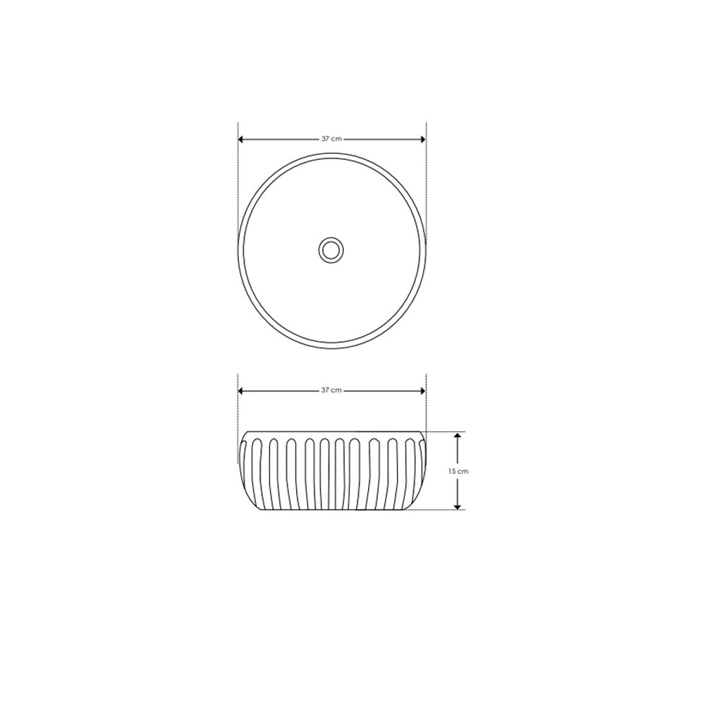 Lavandino da appoggio 'Plissà¨Round Basin' in cemento e resine à˜ 37x15h cm by Cipi - Bianco