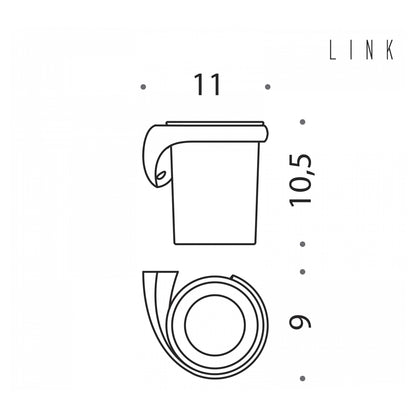 Porta bicchiere sinistro a muro collezione Link di Colombo Design