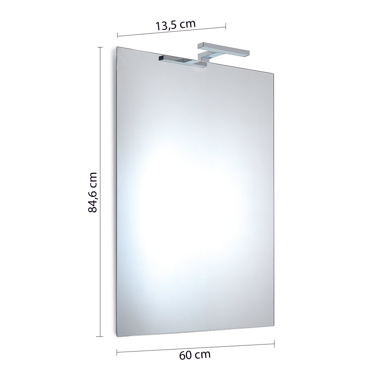 Specchio filo lucido 60x80 di Gedy modello William con lampada a Led inclusa by CeramicStore | Lo specialista del tuo bagno