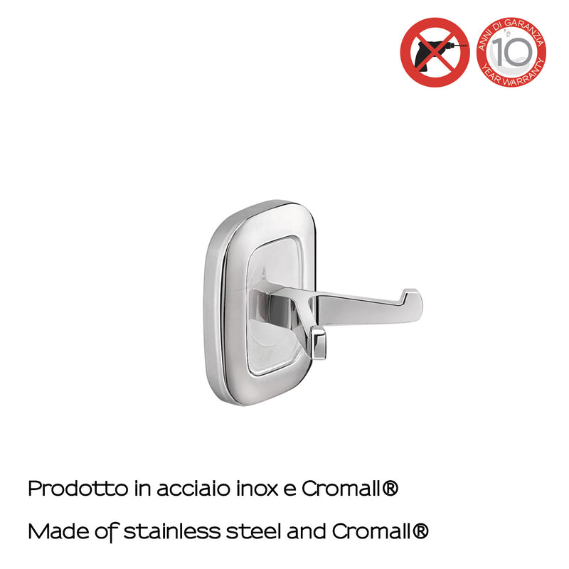 Appendiabiti doppio a parete di Gedy serie Everest - Cromato by CeramicStore | Lo specialista del tuo bagno