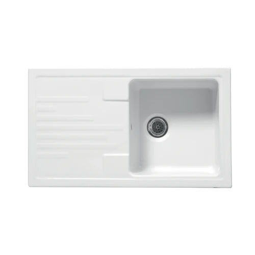Lavello da incasso in ceramica mod. c282 con 1 vaschetta 86 x 50 bianco
