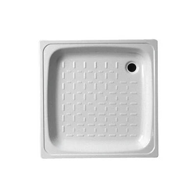 Piatto doccia in acciaio bianco cm. 80 x 80 x h. 8