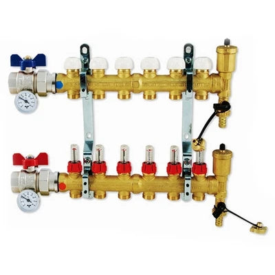 Collettore di distribuzione senza by pass 8 vie