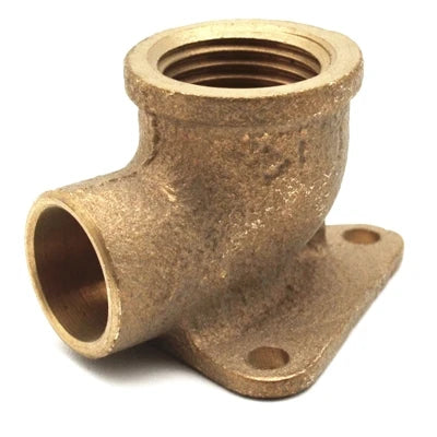 Gomito bronzo f. con 3 flange a saldare 28 x 1