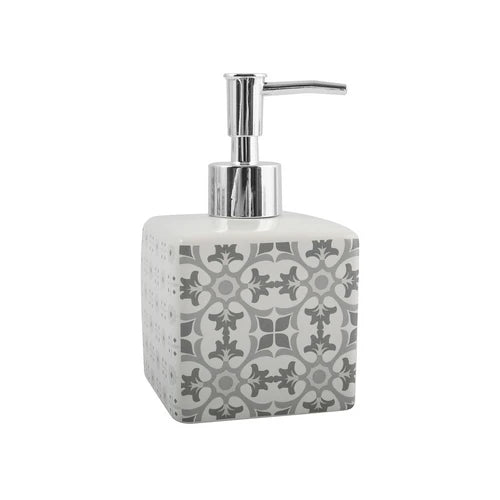 Dispenser sapone in ceramica evora bianco grigio