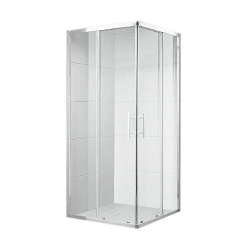 1 lato per doccia angolare cristallo linea zen cm88-90 p. argento lucido -vetro trasparente.